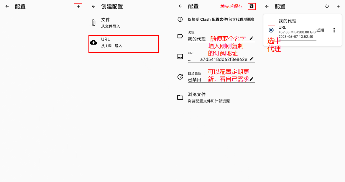 导入你的订阅链接