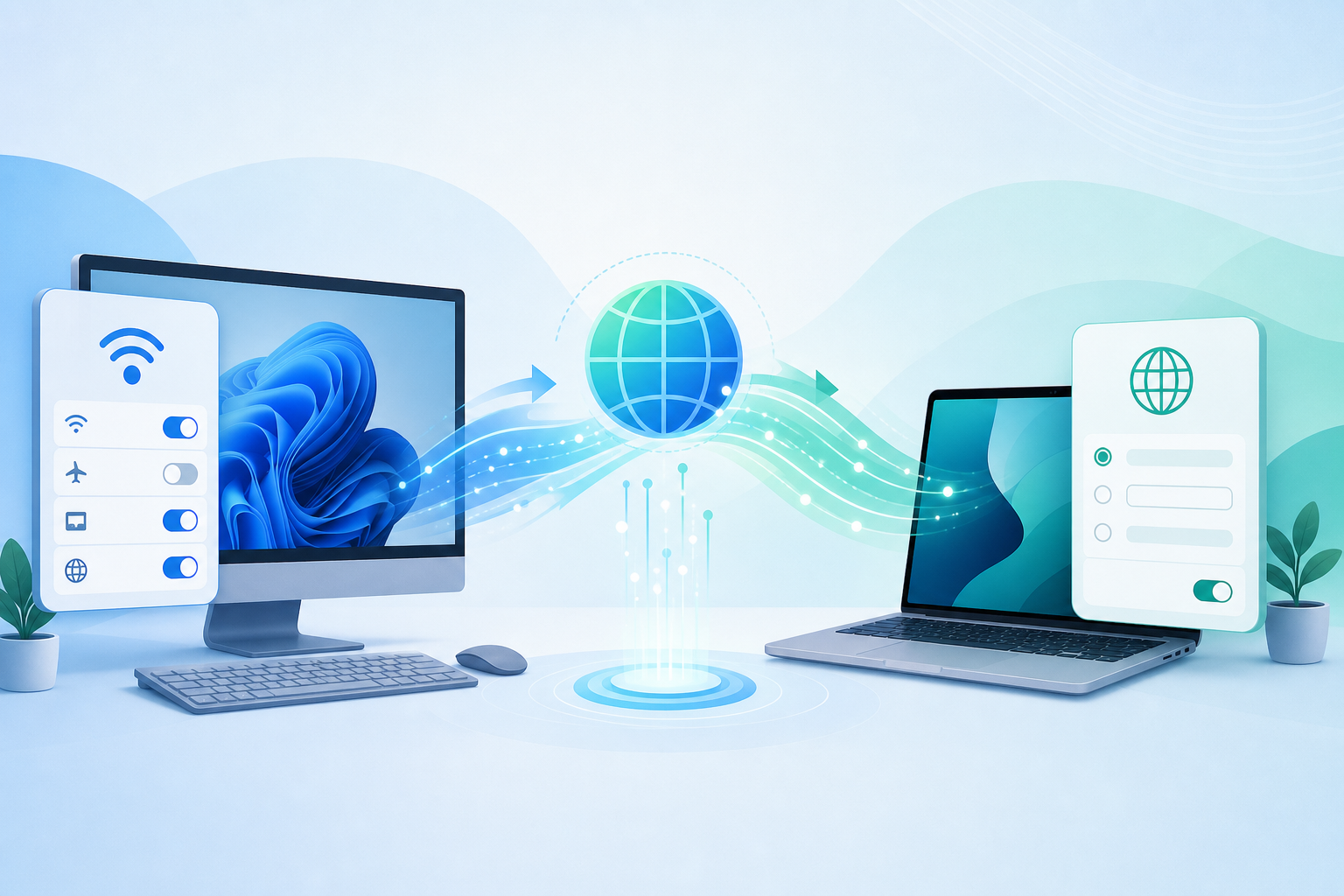 Windows 与 macOS 清理残留代理设置的操作场景示意图